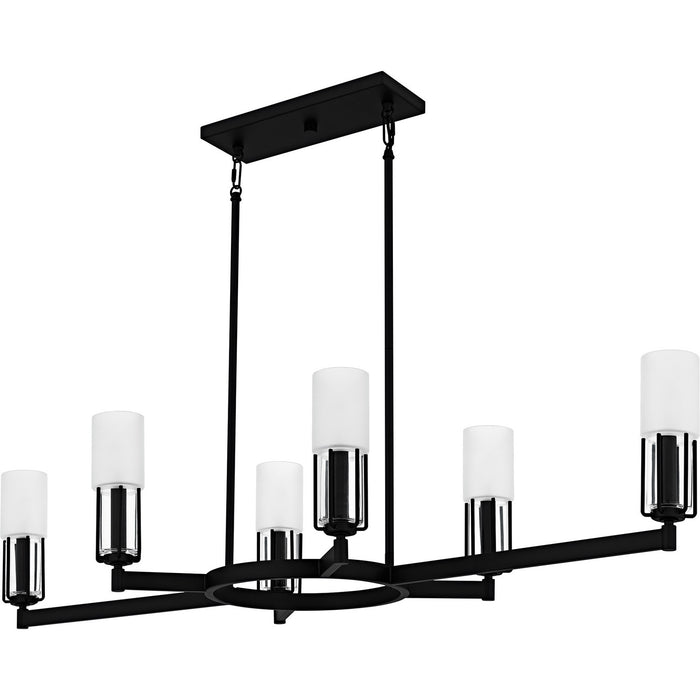 Quoizel CRZ648MBK Six Light Linear Chandelier, Matte Black