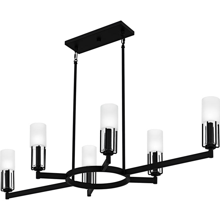 Quoizel CRZ648MBK Six Light Linear Chandelier, Matte Black