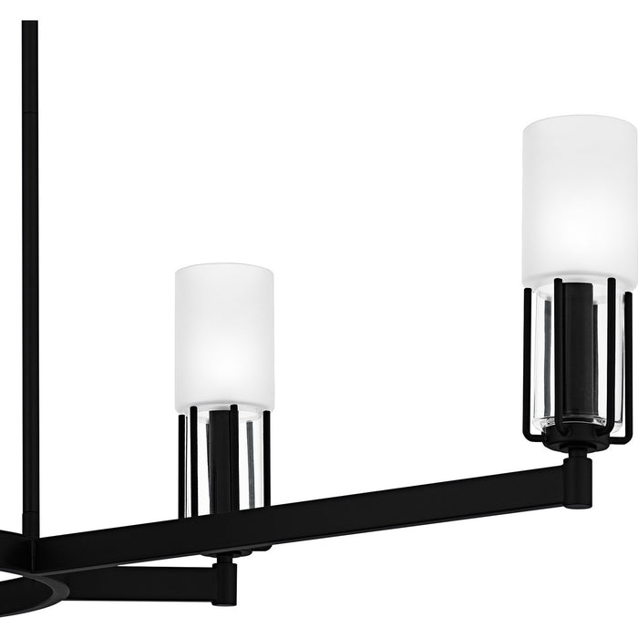 Quoizel CRZ648MBK Six Light Linear Chandelier, Matte Black