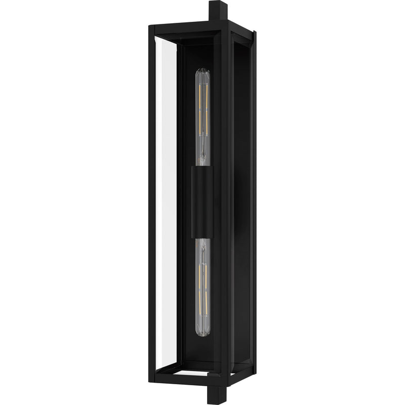 Quoizel DLE8407MBK Two Light Outdoor Wall Lantern, Matte Black