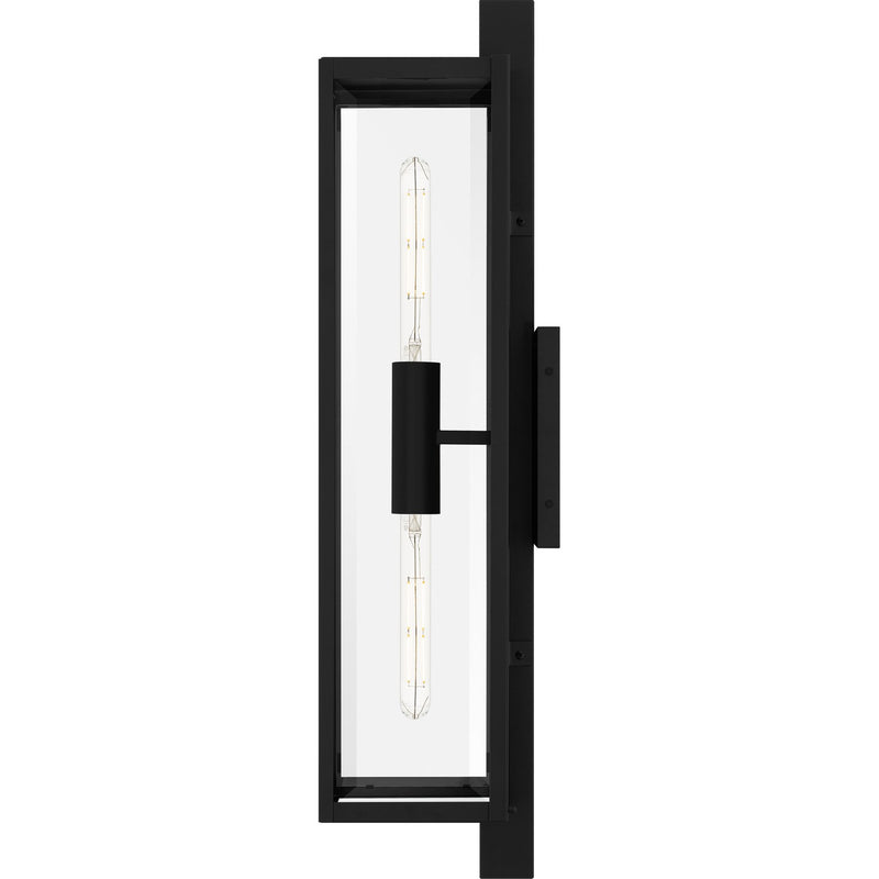 Quoizel DLE8407MBK Two Light Outdoor Wall Lantern, Matte Black