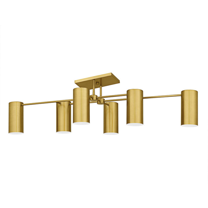 Quoizel FLD1750BRG Six Light Semi-Flush Mount, Brushed Gold