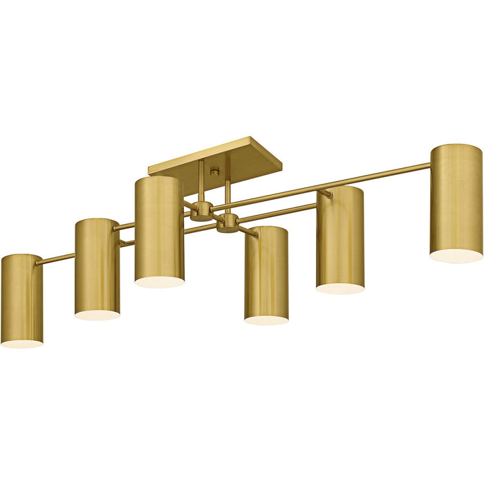 Quoizel FLD1750BRG Six Light Semi-Flush Mount, Brushed Gold
