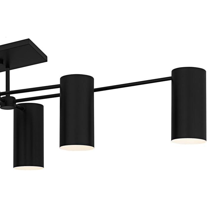 Quoizel FLD1750MBK Six Light Semi-Flush Mount, Matte Black