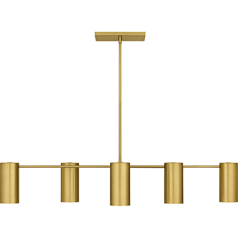 Quoizel FLD650BRG Six Light Linear Chandelier, Brushed Gold