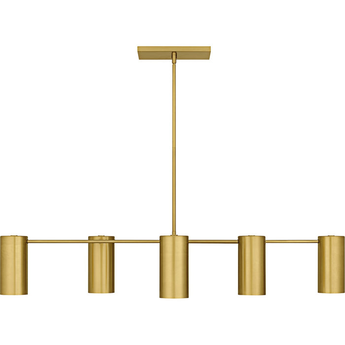 Quoizel FLD650BRG Six Light Linear Chandelier, Brushed Gold