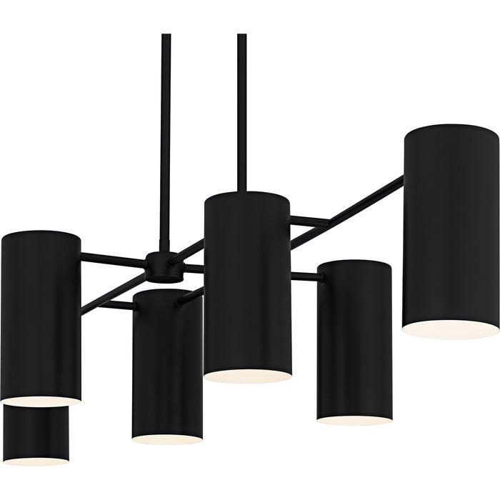 Quoizel FLD650MBK Six Light Linear Chandelier, Matte Black