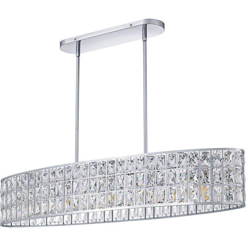 Quoizel GIB542C Five Light Linear Chandelier, Polished Chrome