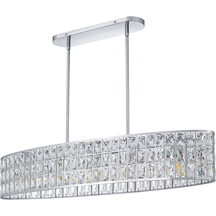 Quoizel GIB542C Five Light Linear Chandelier, Polished Chrome