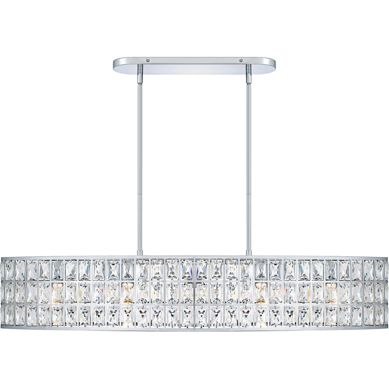 Quoizel GIB542C Five Light Linear Chandelier, Polished Chrome