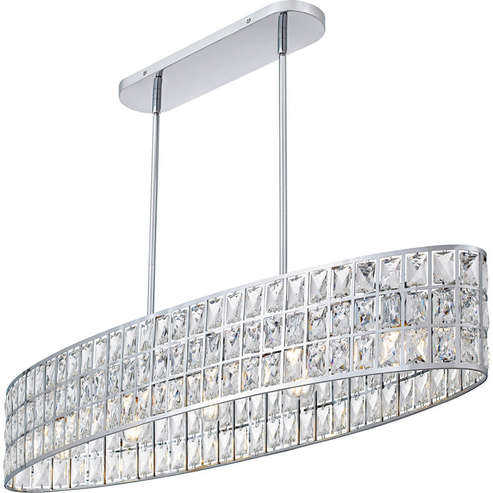 Quoizel GIB542C Five Light Linear Chandelier, Polished Chrome