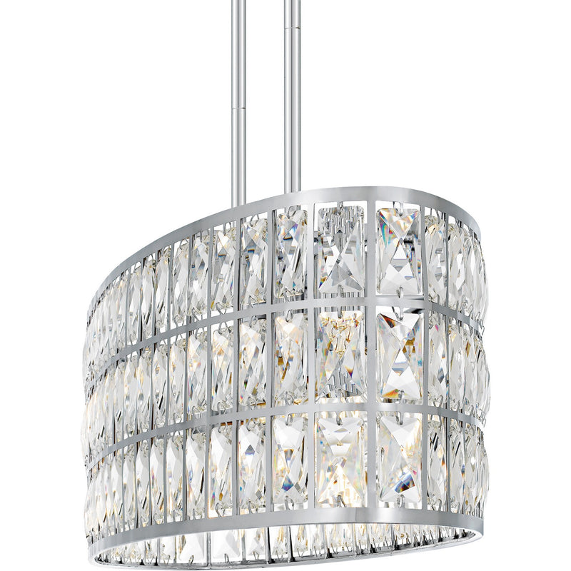 Quoizel GIB542C Five Light Linear Chandelier, Polished Chrome