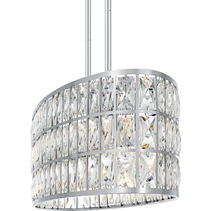 Quoizel GIB542C Five Light Linear Chandelier, Polished Chrome