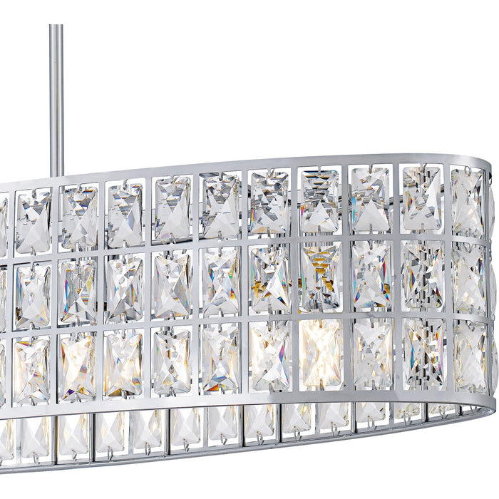 Quoizel GIB542C Five Light Linear Chandelier, Polished Chrome