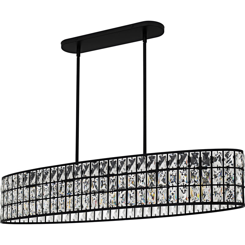 Quoizel GIB542MBK Five Light Linear Chandelier, Matte Black