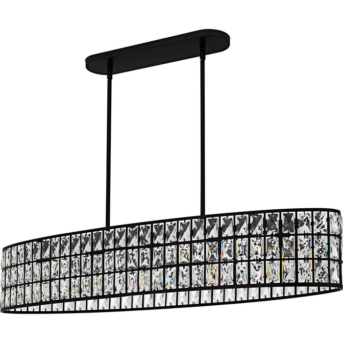 Quoizel GIB542MBK Five Light Linear Chandelier, Matte Black