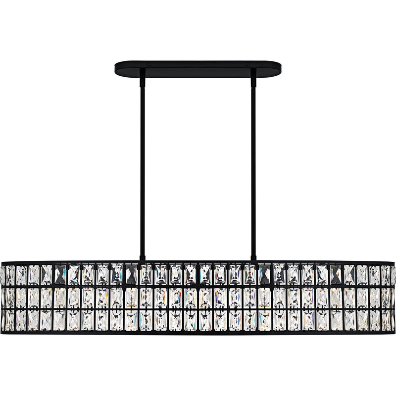 Quoizel GIB542MBK Five Light Linear Chandelier, Matte Black