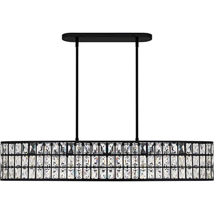 Quoizel GIB542MBK Five Light Linear Chandelier, Matte Black