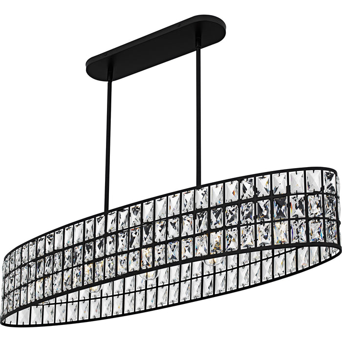 Quoizel GIB542MBK Five Light Linear Chandelier, Matte Black