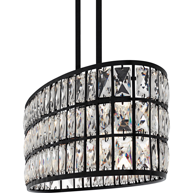 Quoizel GIB542MBK Five Light Linear Chandelier, Matte Black