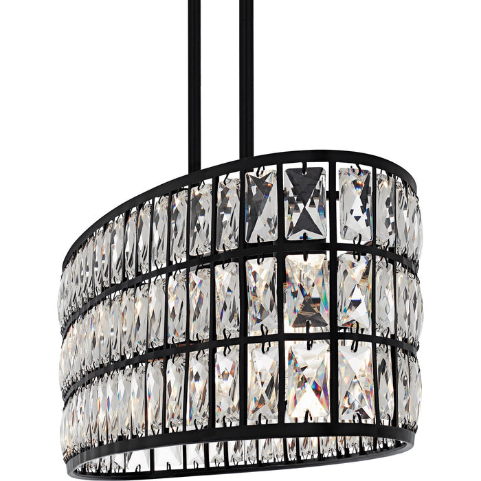 Quoizel GIB542MBK Five Light Linear Chandelier, Matte Black