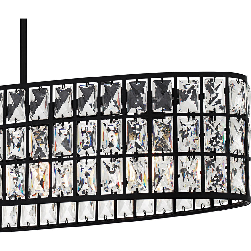 Quoizel GIB542MBK Five Light Linear Chandelier, Matte Black