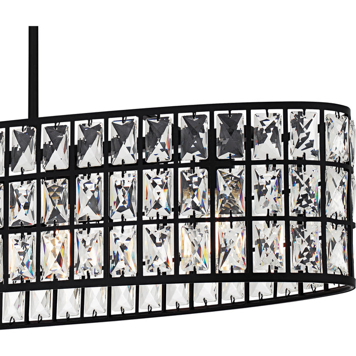 Quoizel GIB542MBK Five Light Linear Chandelier, Matte Black