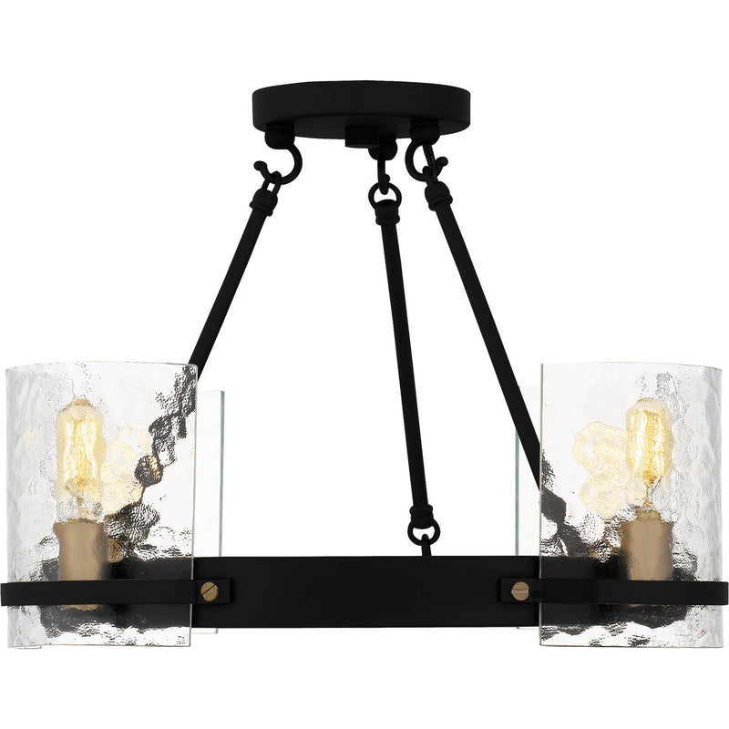 Quoizel GLC1720MBK Four Light Semi-Flush Mount, Matte Black