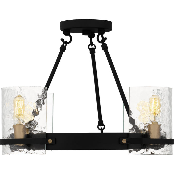 Quoizel GLC1720MBK Four Light Semi-Flush Mount, Matte Black