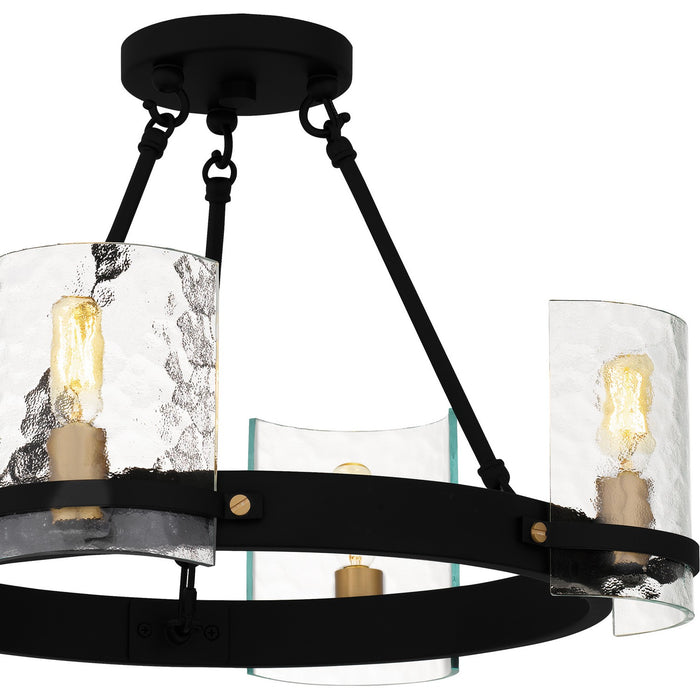 Quoizel GLC1720MBK Four Light Semi-Flush Mount, Matte Black