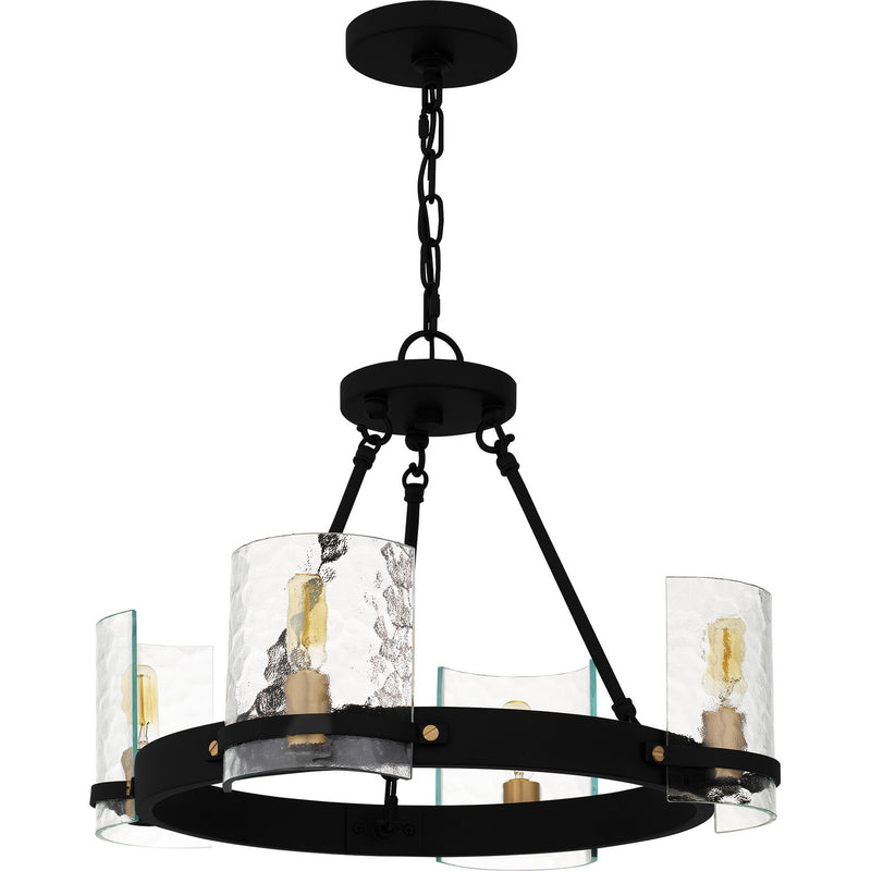 Quoizel GLC5020MBK Four Light Chandelier, Matte Black
