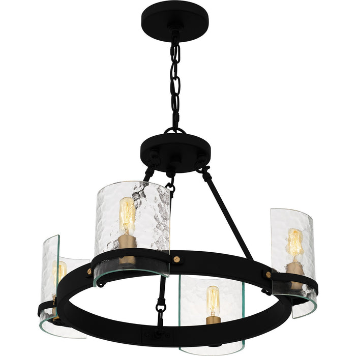 Quoizel GLC5020MBK Four Light Chandelier, Matte Black