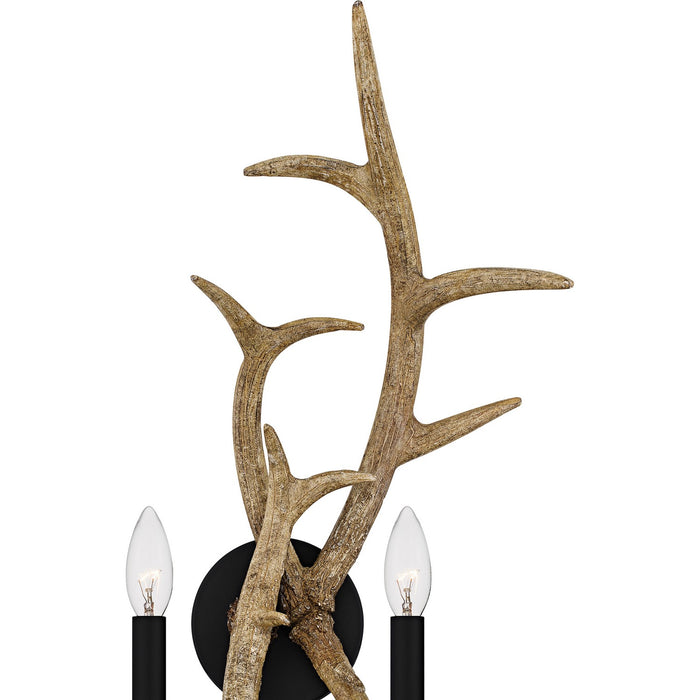 Quoizel JR8713EK Two Light Wall Sconce, Earth Black