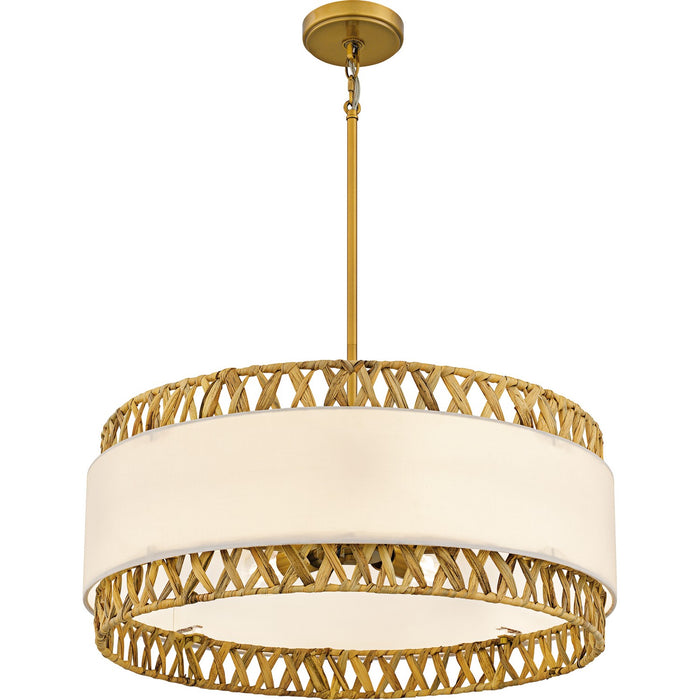 Quoizel KAT2824BRG Five Light Pendant, Brushed Gold