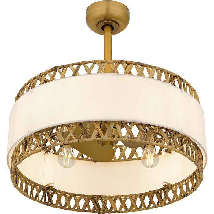 Quoizel KAT3124BRG Four Light Fan Light, Brushed Gold