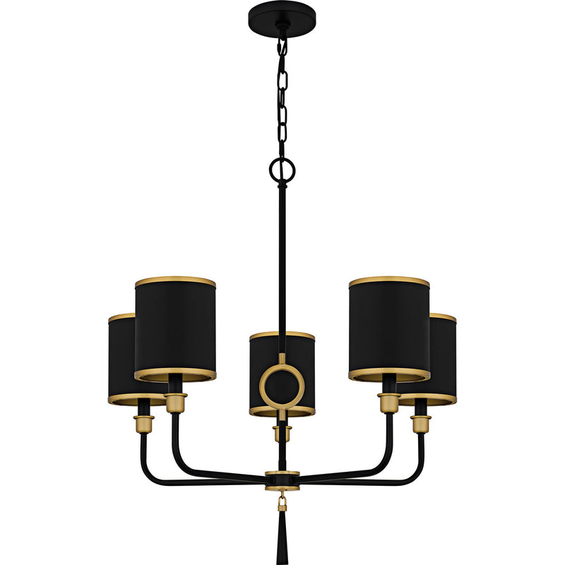 Quoizel LKY5028MBK Five Light Chandelier, Matte Black