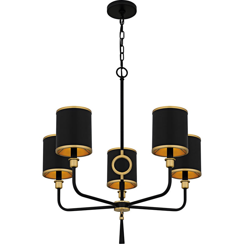 Quoizel LKY5028MBK Five Light Chandelier, Matte Black