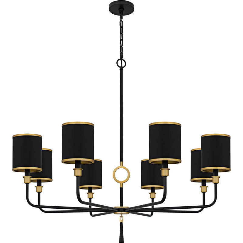 Quoizel LKY5040MBK Eight Light Chandelier, Matte Black