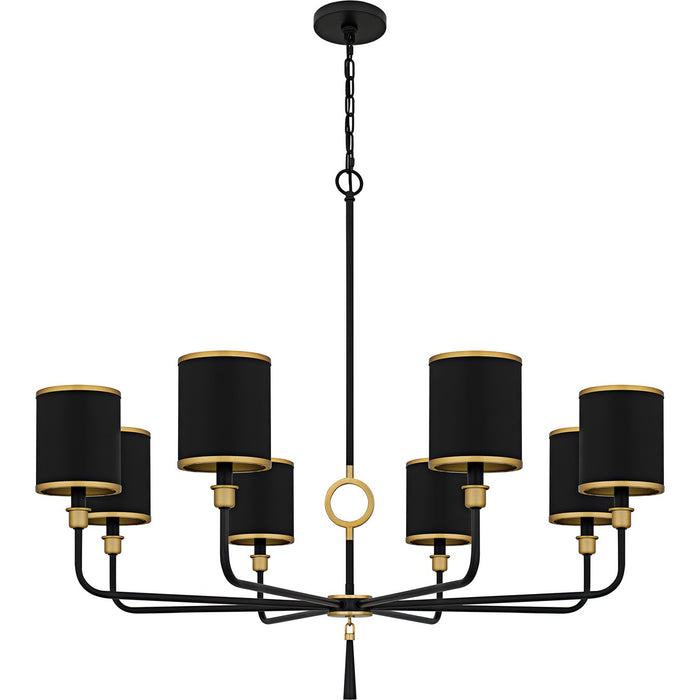 Quoizel LKY5040MBK Eight Light Chandelier, Matte Black