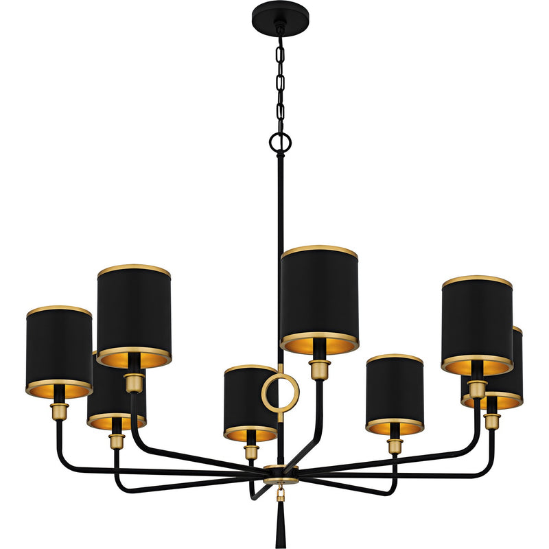 Quoizel LKY5040MBK Eight Light Chandelier, Matte Black
