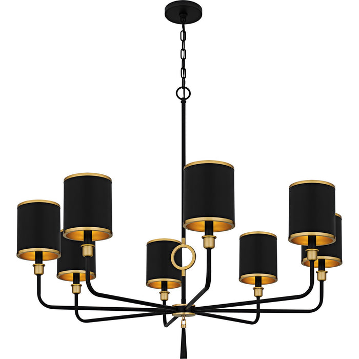 Quoizel LKY5040MBK Eight Light Chandelier, Matte Black