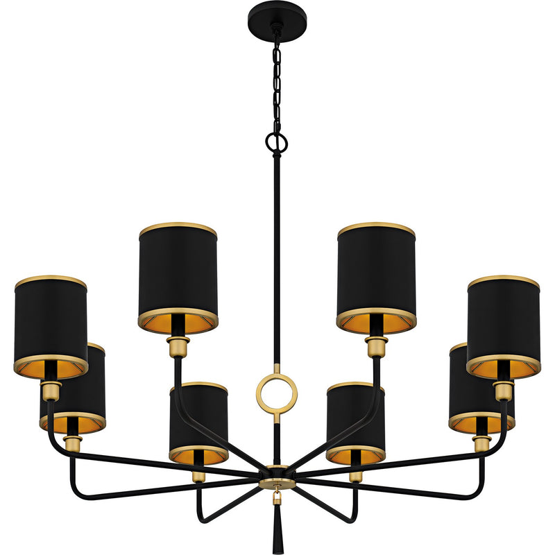 Quoizel LKY5040MBK Eight Light Chandelier, Matte Black