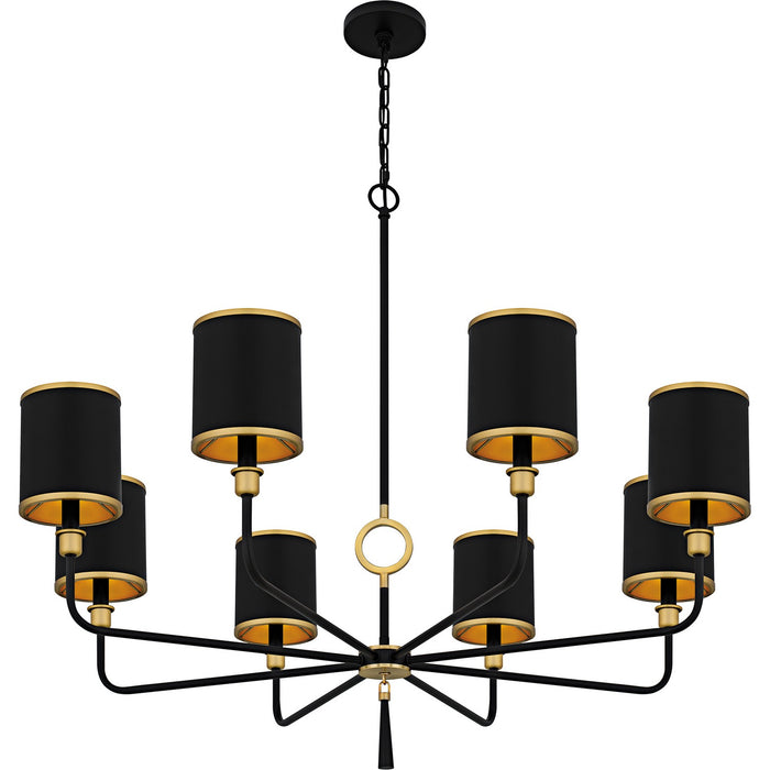 Quoizel LKY5040MBK Eight Light Chandelier, Matte Black
