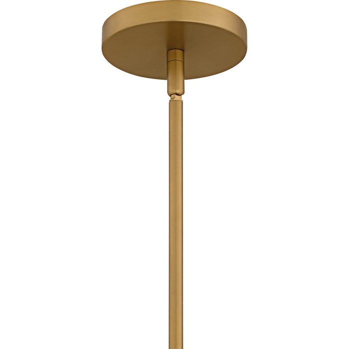 Quoizel LMI1814BWS One Light Pendant, Brushed Weathered Brass