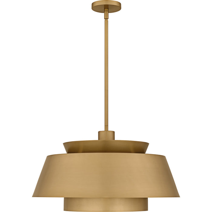 Quoizel LMI2824BWS Three Light Pendant, Brushed Weathered Brass