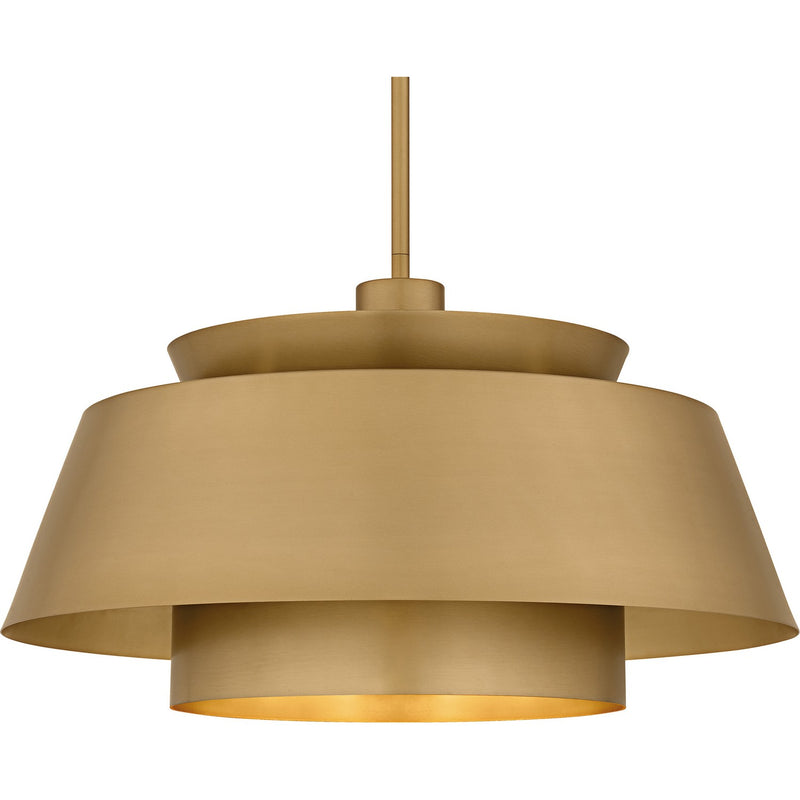 Quoizel LMI2824BWS Three Light Pendant, Brushed Weathered Brass