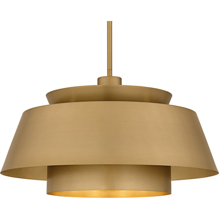 Quoizel LMI2824BWS Three Light Pendant, Brushed Weathered Brass