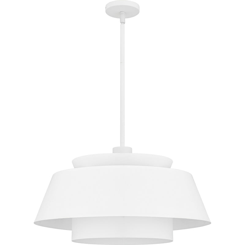 Quoizel LMI2824W Three Light Pendant, Matte White