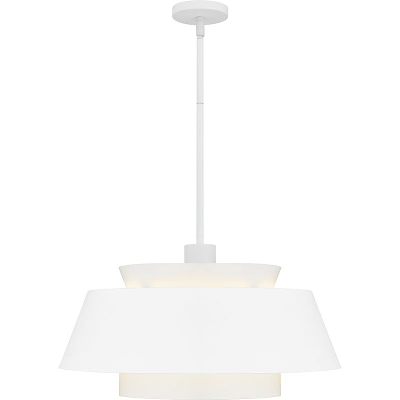 Quoizel LMI2824W Three Light Pendant, Matte White