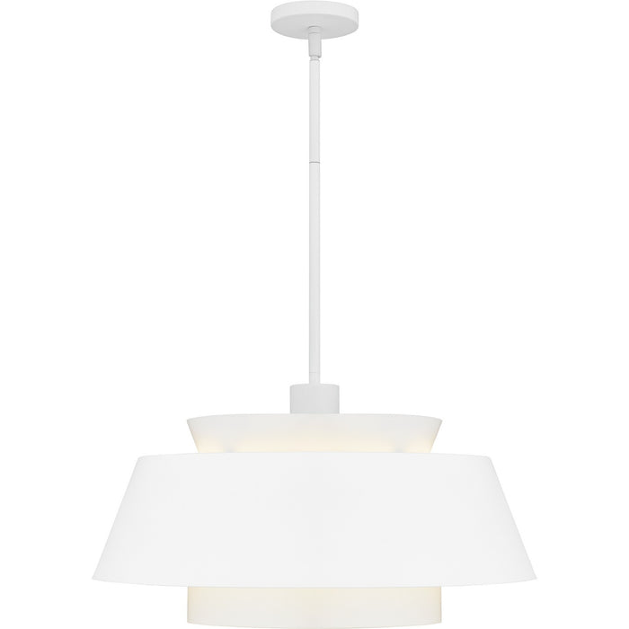 Quoizel LMI2824W Three Light Pendant, Matte White